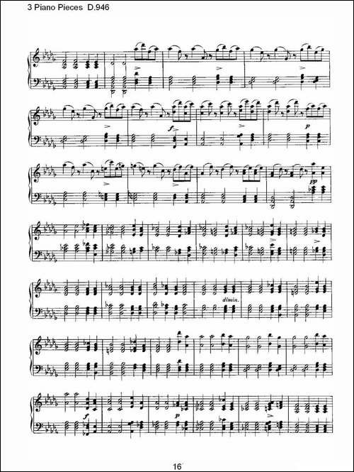 3 Piano Pieces D.946-钢琴三联奏D.946-钢琴谱