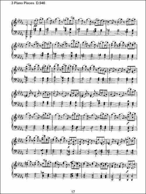 3 Piano Pieces D.946-钢琴三联奏D.946-钢琴谱