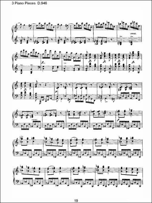 3 Piano Pieces D.946-钢琴三联奏D.946-钢琴谱