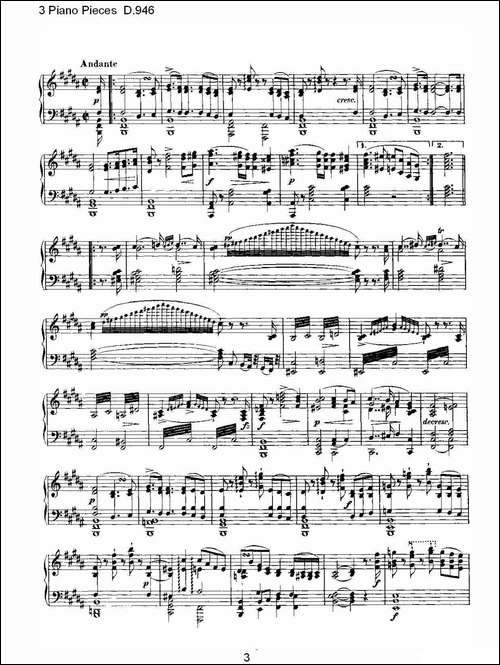 3 Piano Pieces D.946-钢琴三联奏D.946-钢琴谱