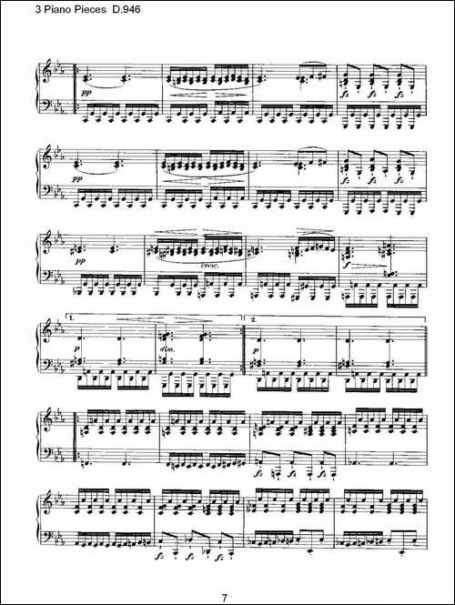 3 Piano Pieces D.946-钢琴三联奏D.946-钢琴谱