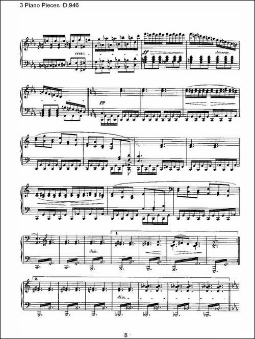 3 Piano Pieces D.946-钢琴三联奏D.946-钢琴谱