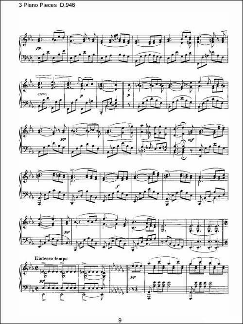 3 Piano Pieces D.946-钢琴三联奏D.946-钢琴谱