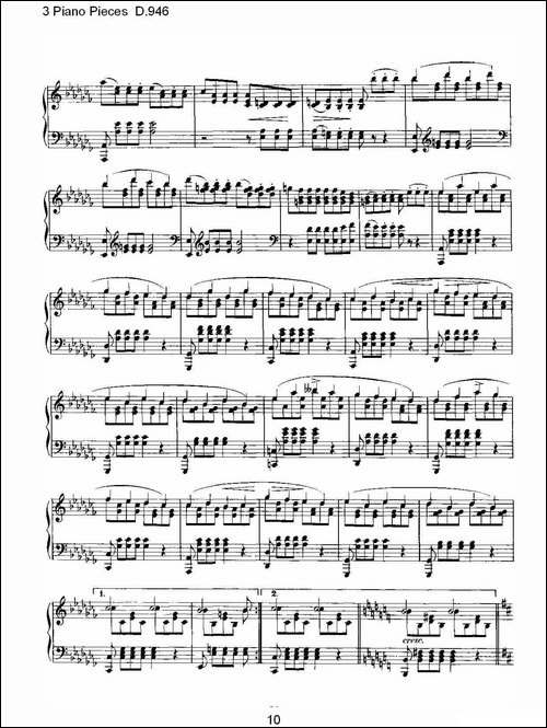 3 Piano Pieces D.946-钢琴三联奏D.946-钢琴谱