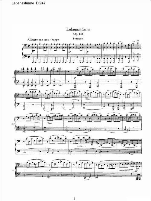 Lebensstürme D.947-钢琴谱