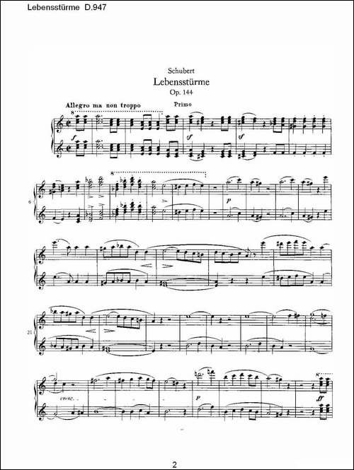 Lebensstürme D.947-钢琴谱
