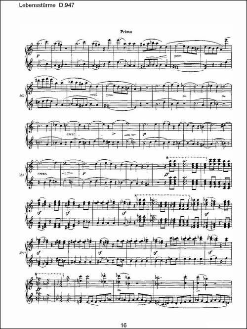 Lebensstürme D.947-钢琴谱