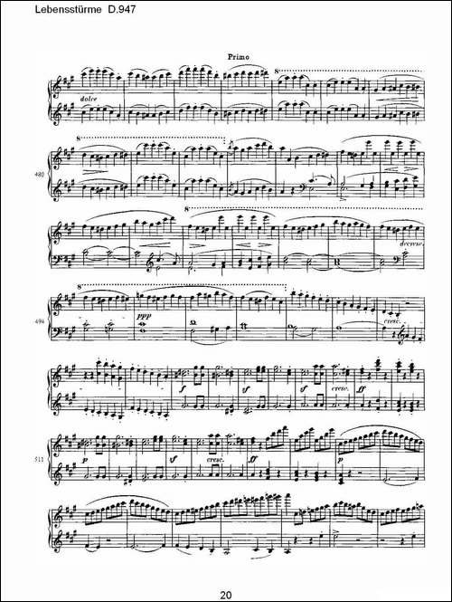 Lebensstürme D.947-钢琴谱