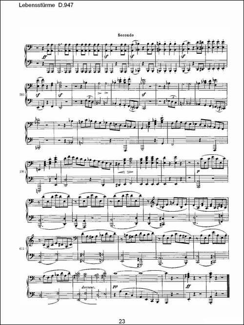 Lebensstürme D.947-钢琴谱