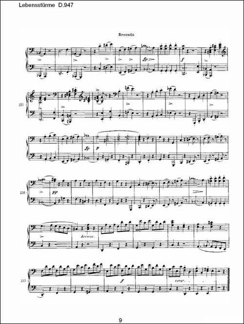 Lebensstürme D.947-钢琴谱