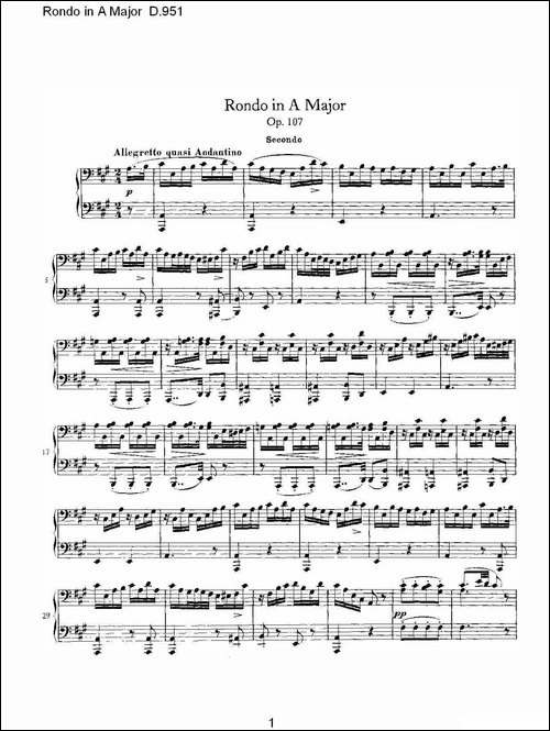 Rondo in A Major D.951-Ａ大调回旋曲D.951-钢琴谱