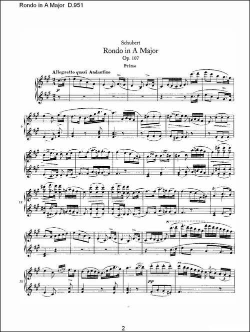 Rondo in A Major D.951-Ａ大调回旋曲D.951-钢琴谱