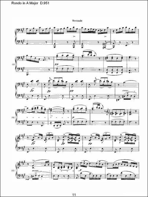 Rondo in A Major D.951-Ａ大调回旋曲D.951-钢琴谱