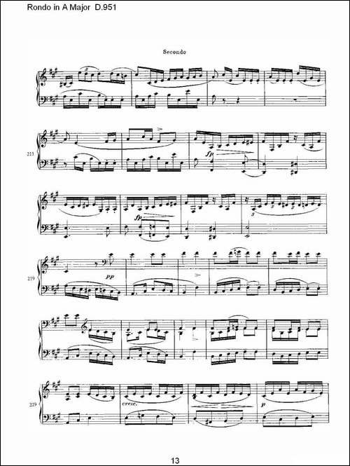 Rondo in A Major D.951-Ａ大调回旋曲D.951-钢琴谱