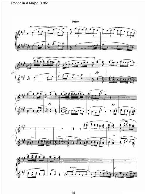 Rondo in A Major D.951-Ａ大调回旋曲D.951-钢琴谱