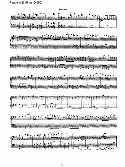 Fugue in E Minor D.952-E小调赋格曲 D.952-钢琴谱