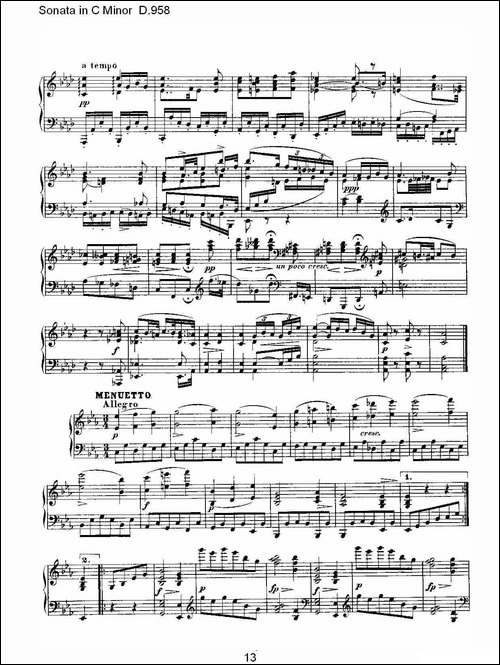 Sonata in C Minor D.958-C小调奏鸣曲 D.958-钢琴谱