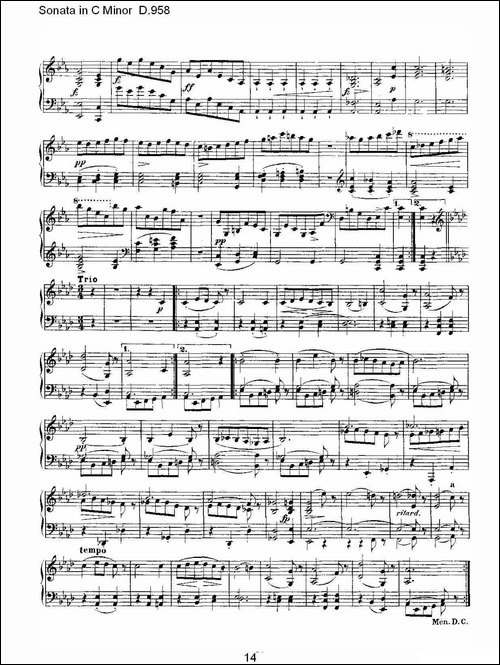 Sonata in C Minor D.958-C小调奏鸣曲 D.958-钢琴谱