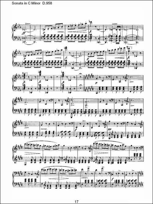 Sonata in C Minor D.958-C小调奏鸣曲 D.958-钢琴谱