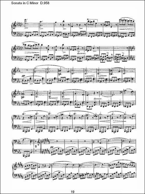Sonata in C Minor D.958-C小调奏鸣曲 D.958-钢琴谱
