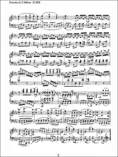 Sonata in C Minor D.958-C小调奏鸣曲 D.958-钢琴谱