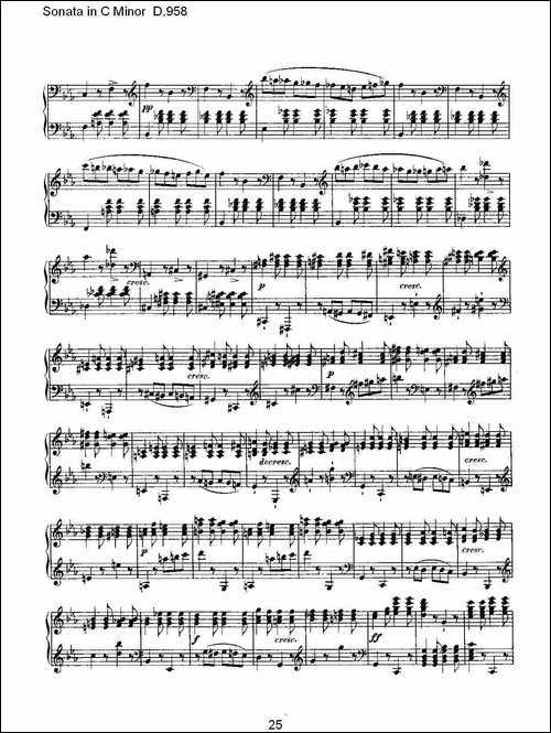 Sonata in C Minor D.958-C小调奏鸣曲 D.958-钢琴谱