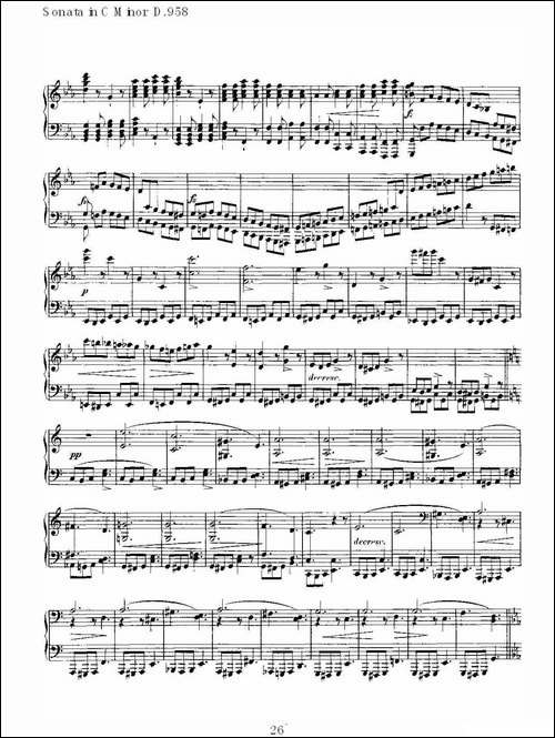 Sonata in C Minor D.958-C小调奏鸣曲 D.958-钢琴谱