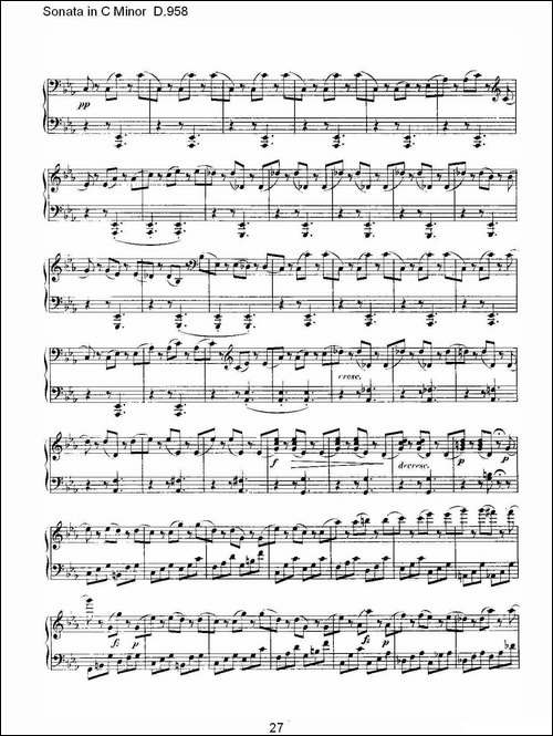 Sonata in C Minor D.958-C小调奏鸣曲 D.958-钢琴谱