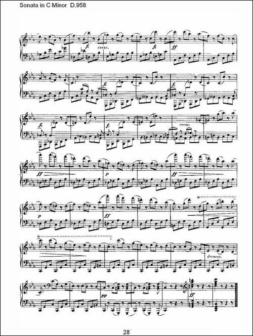 Sonata in C Minor D.958-C小调奏鸣曲 D.958-钢琴谱