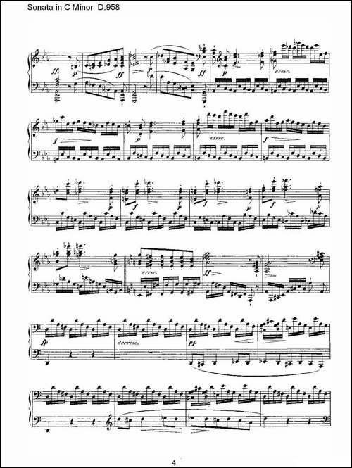 Sonata in C Minor D.958-C小调奏鸣曲 D.958-钢琴谱