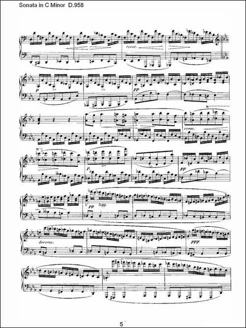 Sonata in C Minor D.958-C小调奏鸣曲 D.958-钢琴谱