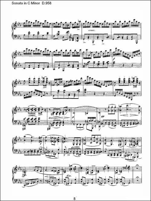 Sonata in C Minor D.958-C小调奏鸣曲 D.958-钢琴谱