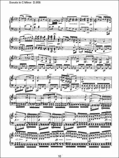 Sonata in C Minor D.958-C小调奏鸣曲 D.958-钢琴谱