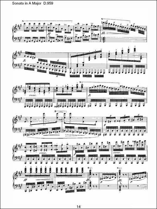 Sonata in A Major D.959-A大调奏鸣曲 D.959-钢琴谱