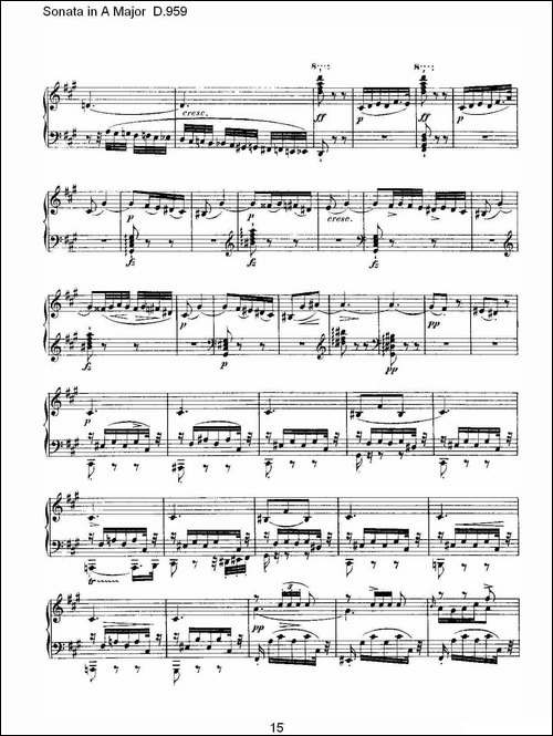 Sonata in A Major D.959-A大调奏鸣曲 D.959-钢琴谱