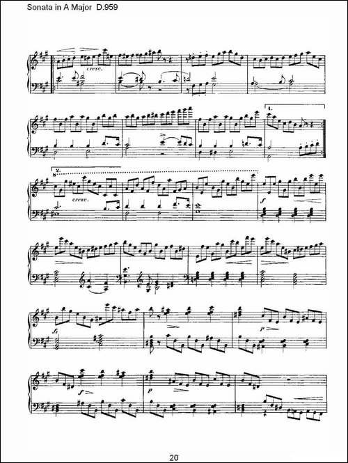 Sonata in A Major D.959-A大调奏鸣曲 D.959-钢琴谱
