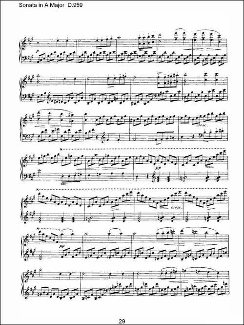 Sonata in A Major D.959-A大调奏鸣曲 D.959-钢琴谱