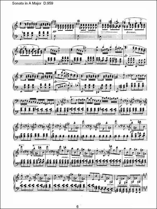 Sonata in A Major D.959-A大调奏鸣曲 D.959-钢琴谱