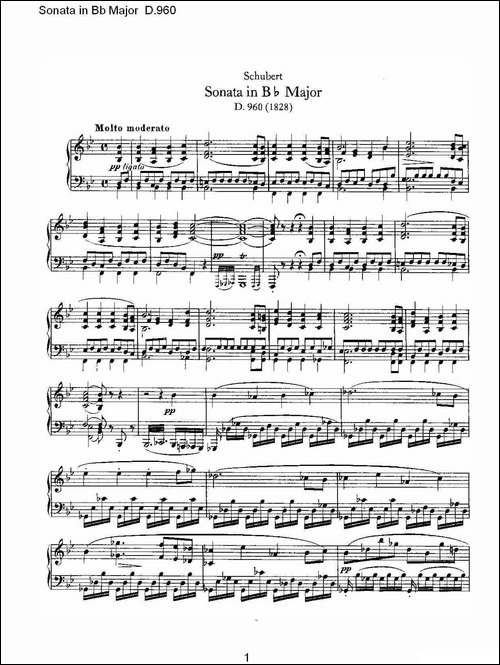 Sonata in Bb Major D.960-Bb大调奏鸣曲 D.960-钢琴谱