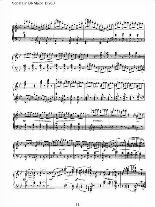 Sonata in Bb Major D.960-Bb大调奏鸣曲 D.960-钢琴谱