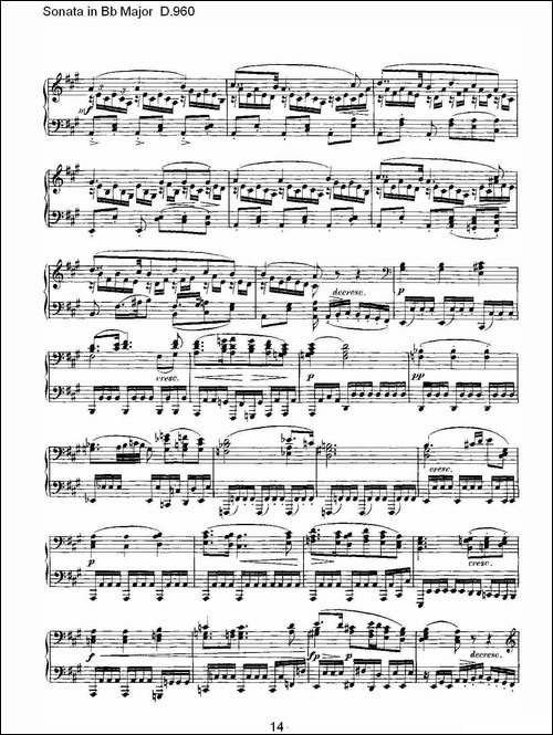 Sonata in Bb Major D.960-Bb大调奏鸣曲 D.960-钢琴谱