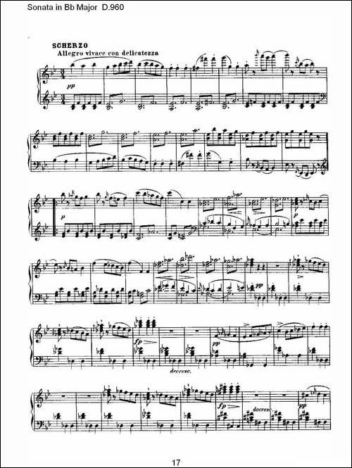 Sonata in Bb Major D.960-Bb大调奏鸣曲 D.960-钢琴谱