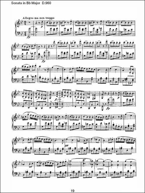 Sonata in Bb Major D.960-Bb大调奏鸣曲 D.960-钢琴谱
