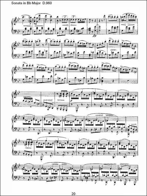 Sonata in Bb Major D.960-Bb大调奏鸣曲 D.960-钢琴谱
