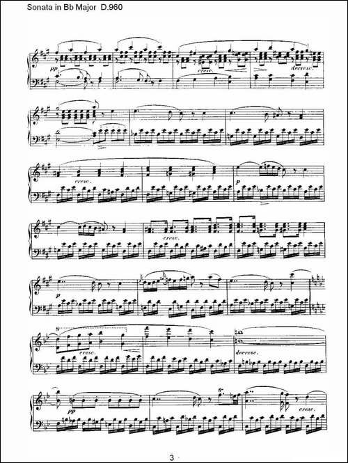 Sonata in Bb Major D.960-Bb大调奏鸣曲 D.960-钢琴谱