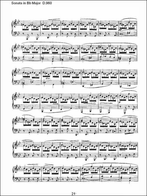 Sonata in Bb Major D.960-Bb大调奏鸣曲 D.960-钢琴谱