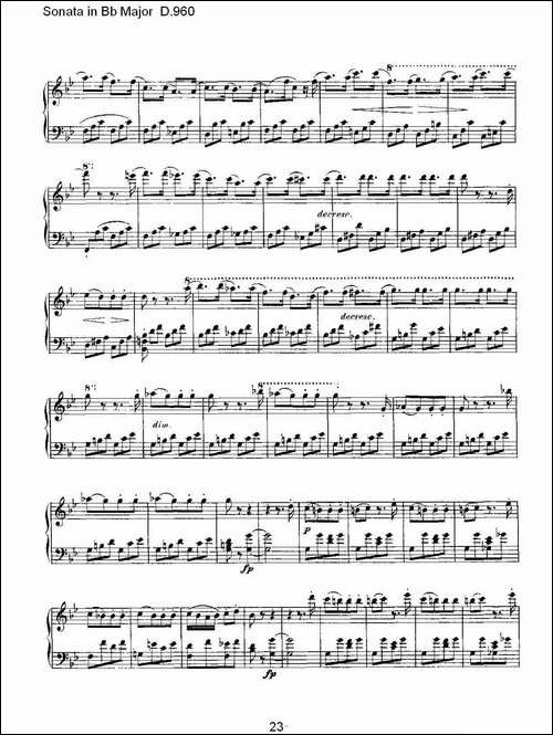 Sonata in Bb Major D.960-Bb大调奏鸣曲 D.960-钢琴谱