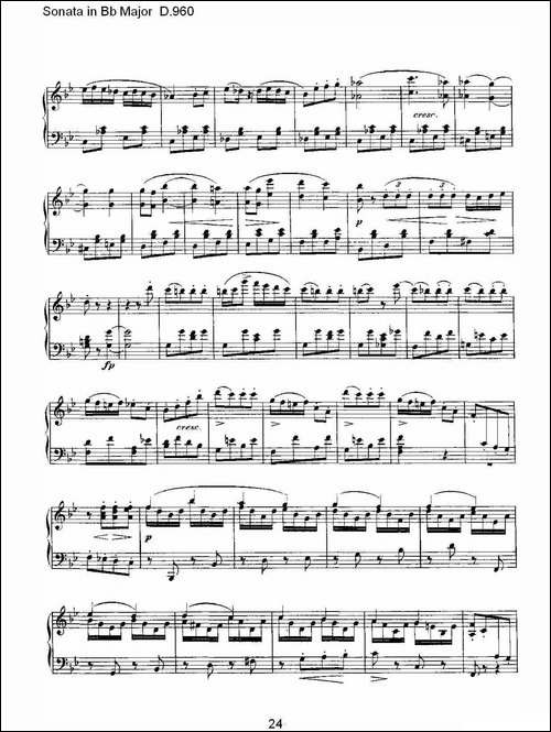 Sonata in Bb Major D.960-Bb大调奏鸣曲 D.960-钢琴谱