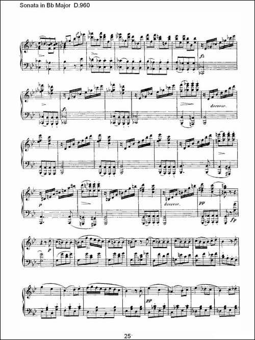 Sonata in Bb Major D.960-Bb大调奏鸣曲 D.960-钢琴谱