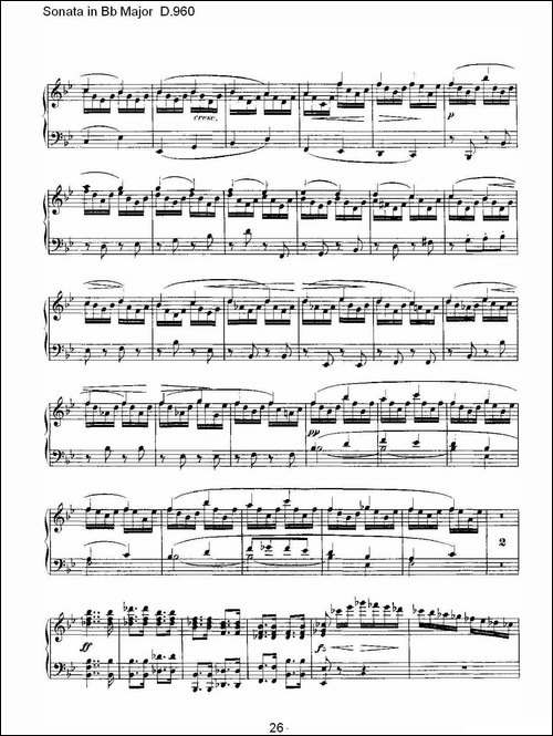 Sonata in Bb Major D.960-Bb大调奏鸣曲 D.960-钢琴谱